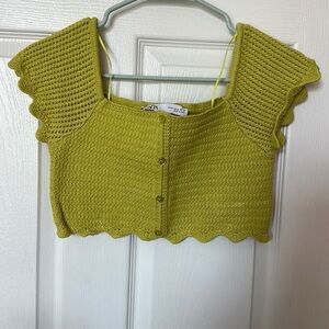 Green knit Zara Top size M